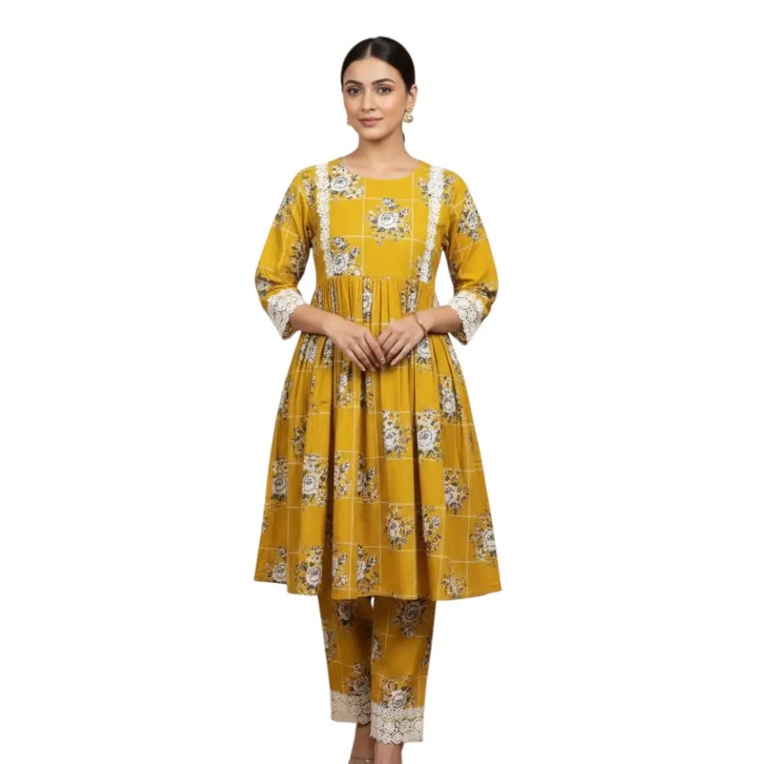 Printed Cotton Lawn – Casual Wear | Unstiched Yellow