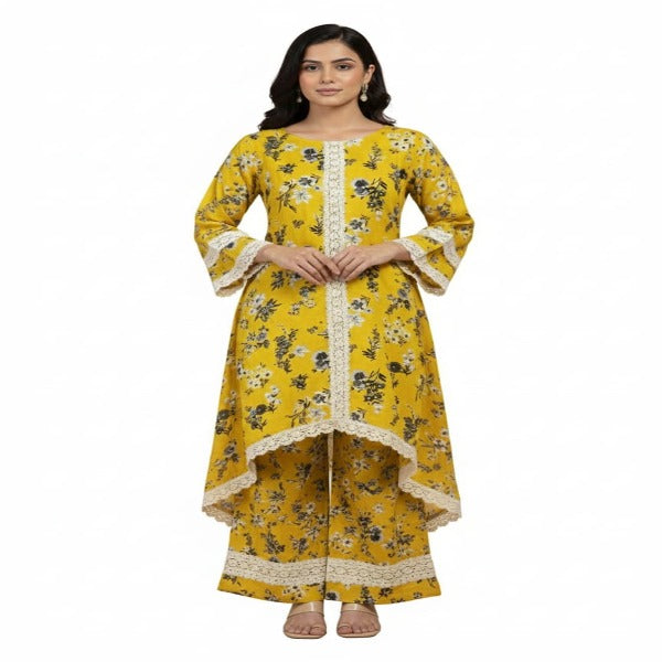 Printed Winter Cotton – Casual Wear | Unstitched Volt Green