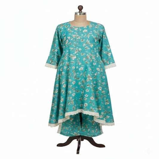 Printed Winter Cotton – Casual Wear | Unstitched Sky Blue