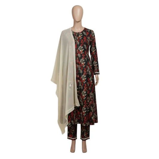 Printed Cotton Lawn – Casual Wear | Standard Size | Stiched Brown