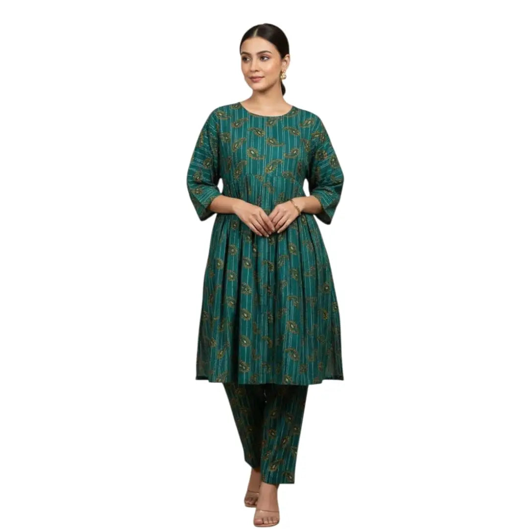 Printed Cotton Lawn – Casual Wear | Unstiched Green